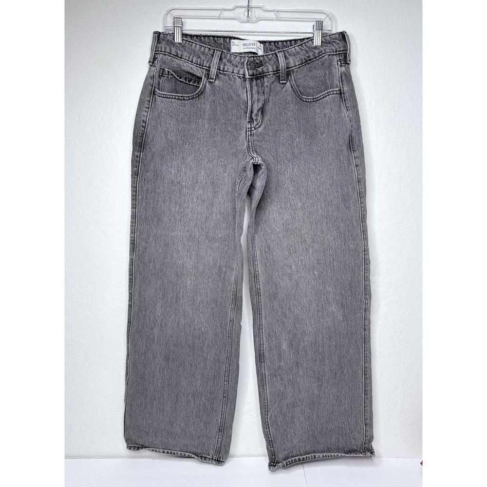 Hollister Low Rise Baggy Jeans Sz 10R/30 Waist Charcoal Gray Denim Y2K 90s Indie